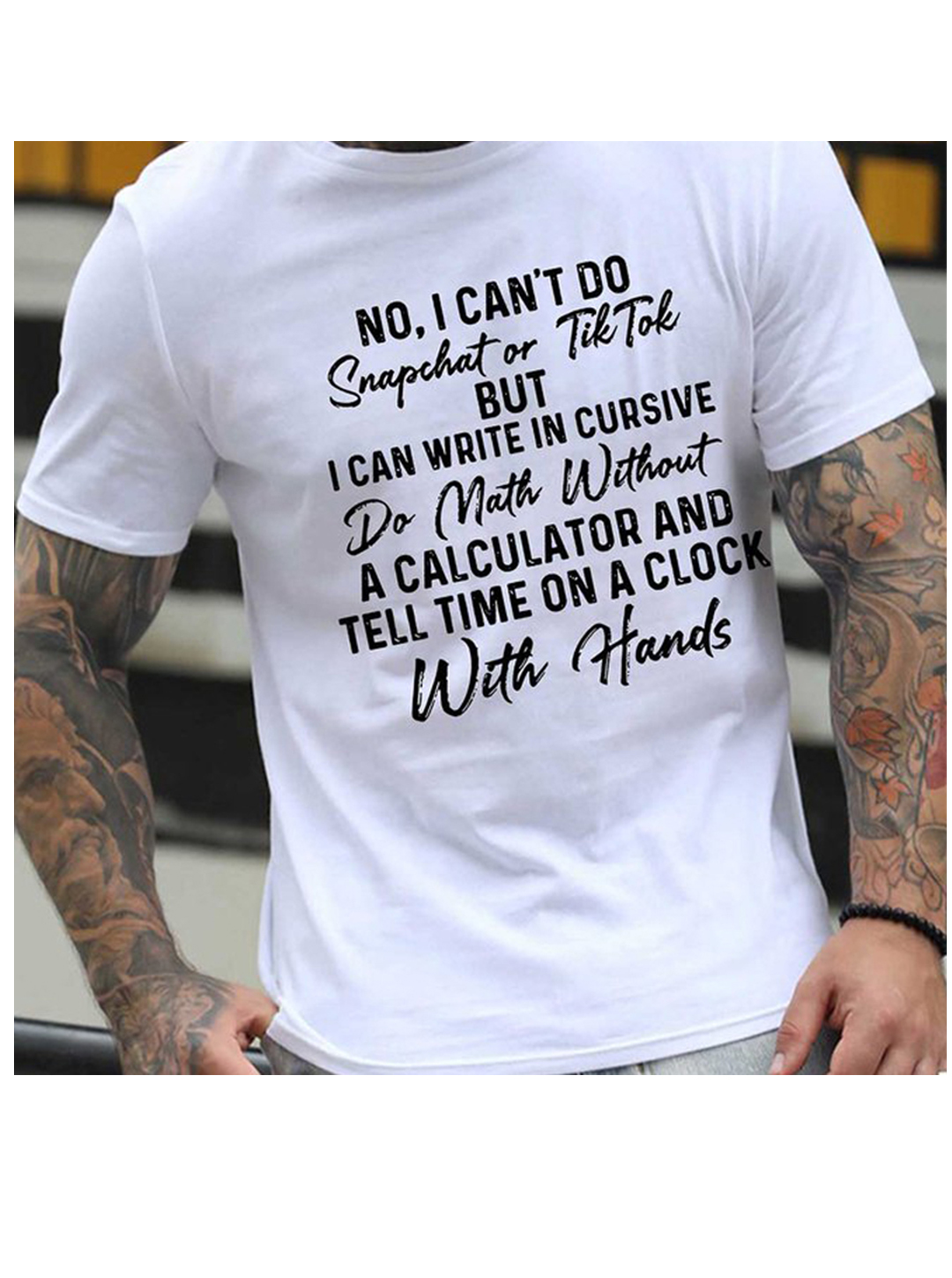 Men's Graphic Prints Letter Crew Neck Casual Short Sleeve T-shirt