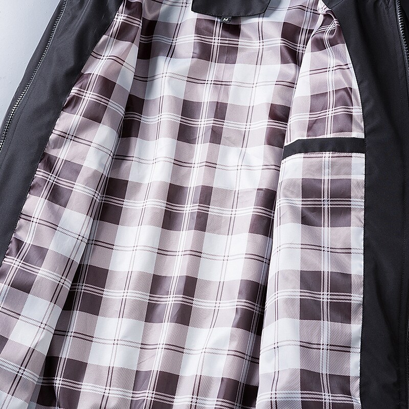 Rogoman Men's Outdoor Stand Collar Solid Color Jacket