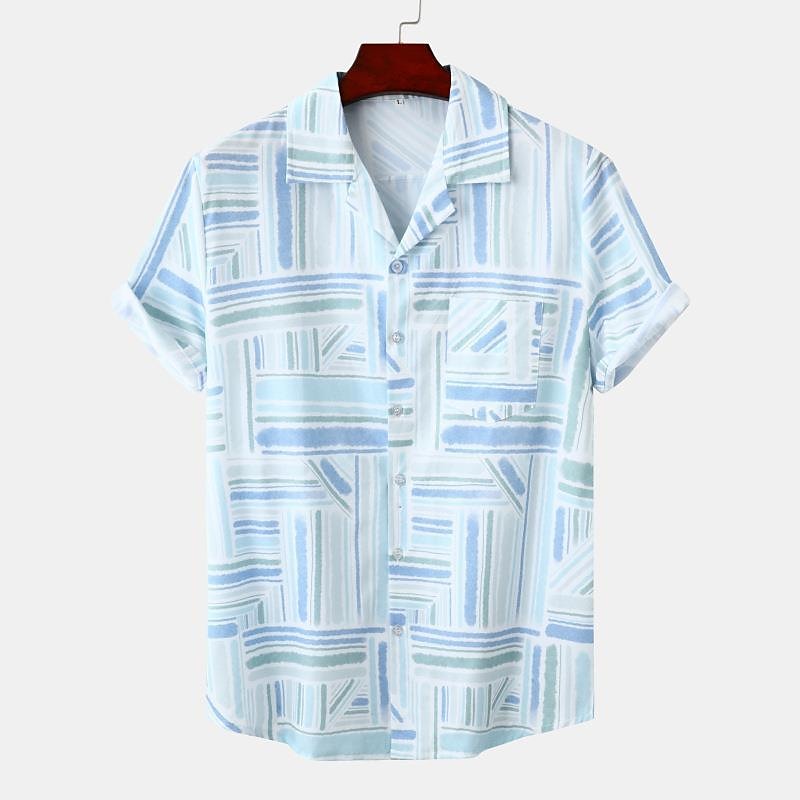 [Copy]cross-border foreign trade 2022 summer new foreign trade men's casual short-sleeved printed shirt hawaiian vacation shirt men