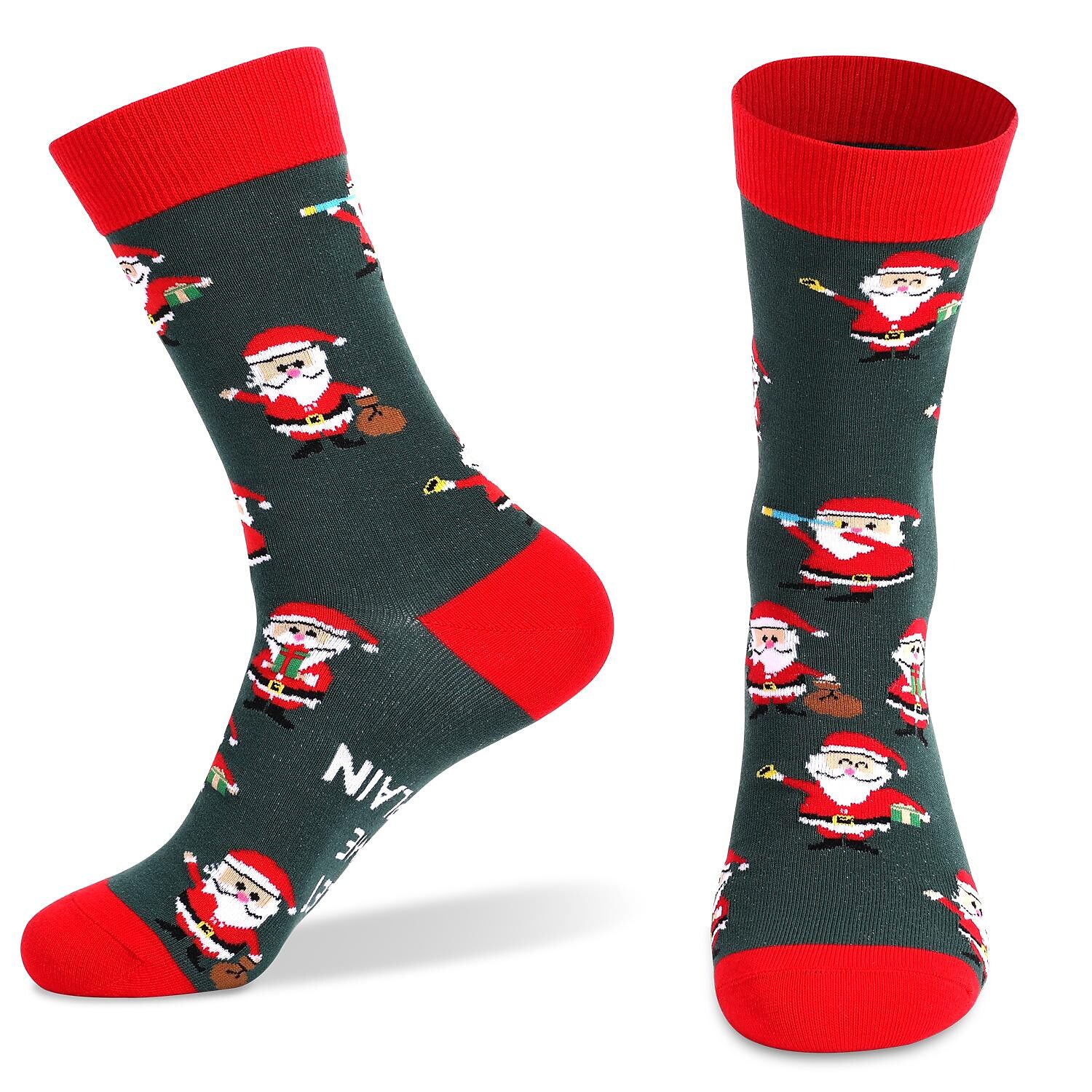 Rogoman Men's Santa Alphabet Christmas Socks