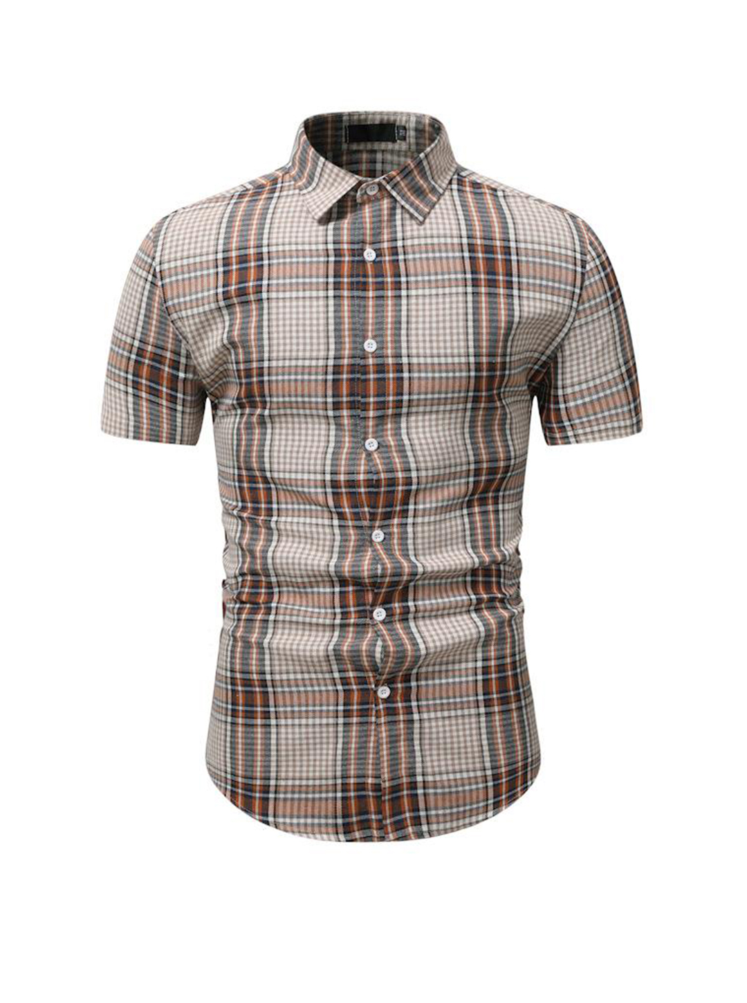 Brandon Simple Yarn-dyed Plaid Short-sleeved Shirt 