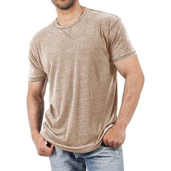 Men's Solid Color Casual Short-sleeved T-shirt