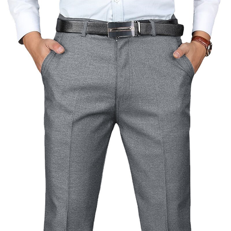 Men's Chinos Pocket Comfort Full Length High Waist Micro-elastic Pants