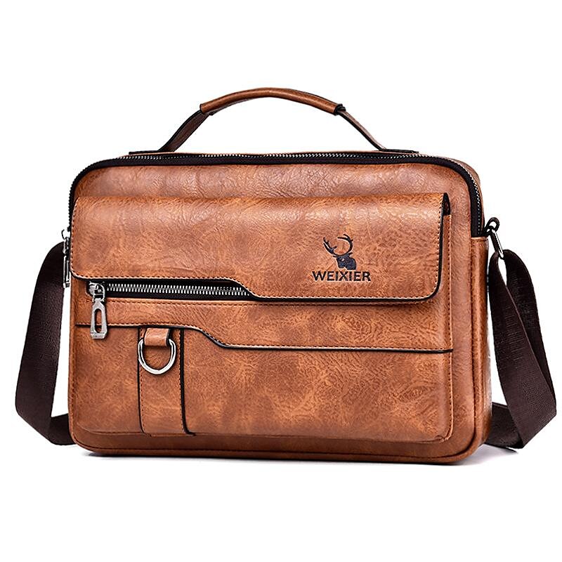 Vintage Leather Crossbody Laptop Shoulder Vintage Large Capacity Bag