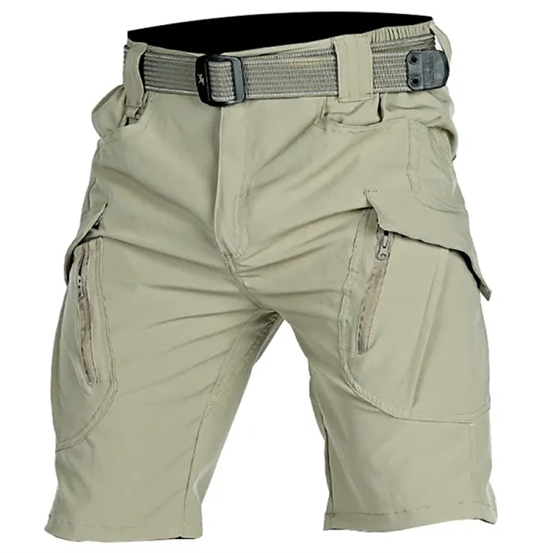 Men's Tactical Zipper Pocket Plain Waterproof Breathable Cargo Shorts