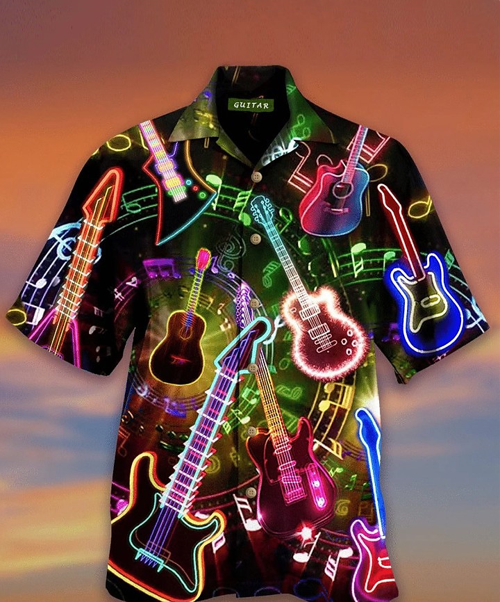 Rogoman Men's Guitar Music Rock Short Sleeve Shirt