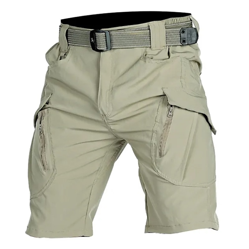 Men's Tactical Zipper Pocket Plain Waterproof Quick Dry Cargo Shorts