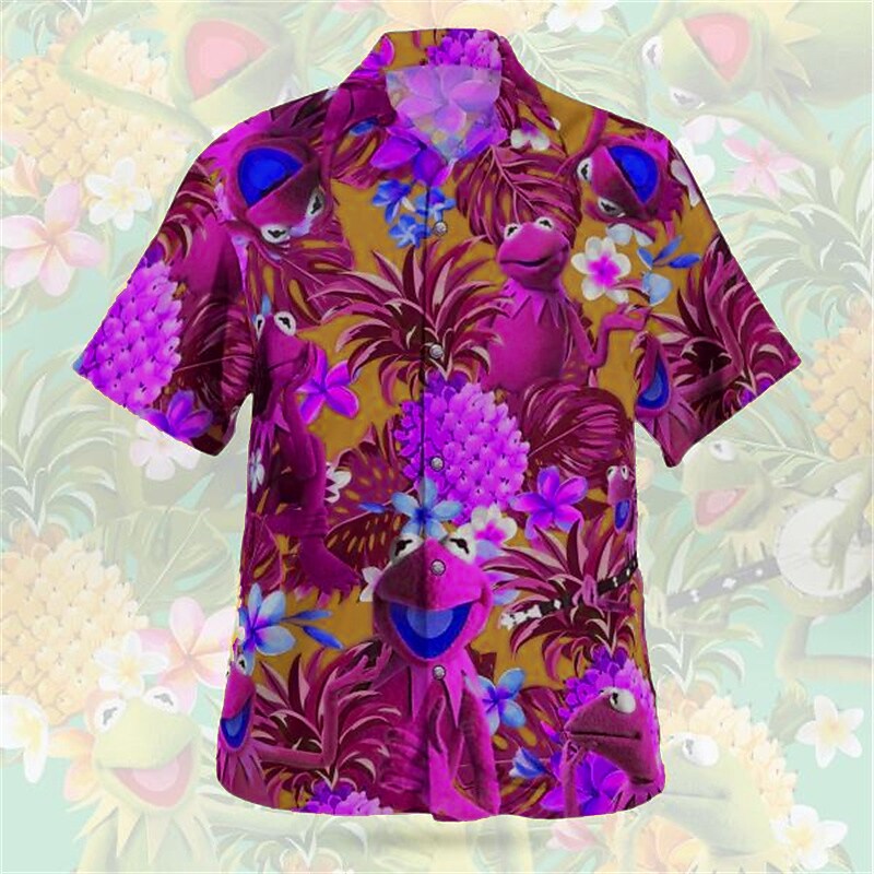 Rogoman Men's Summer Fruits Short Sleeve Shirt