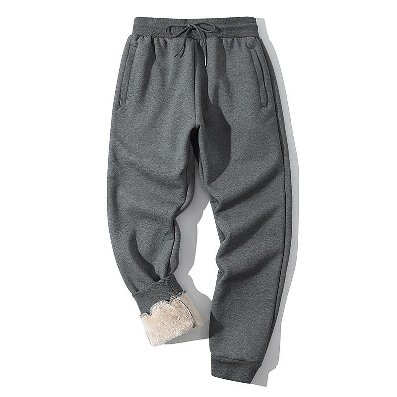 feibai men's lamb velvet zipper pants plus velvet thickened sports casual pants middle-aged men's pants straight-leg pants