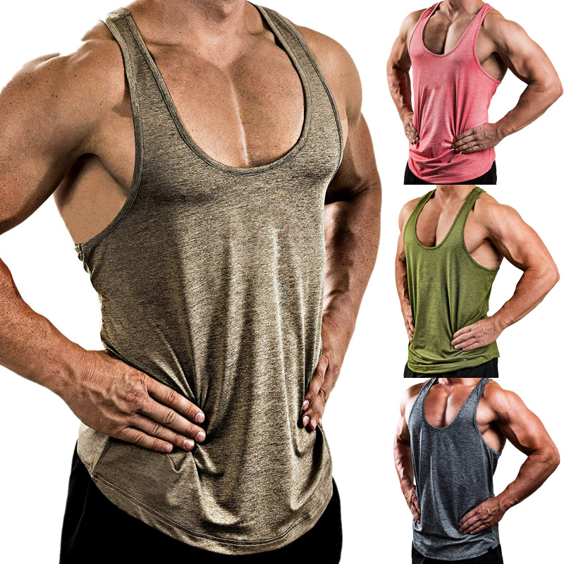 Men's Tank Top Vest Sleeveless Shirt Plain Crew Neck Outdoor Street 
