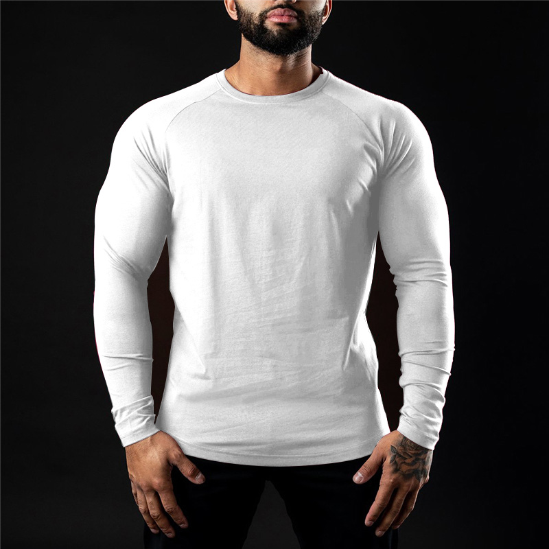 Men's Patchwork Long Sleeve Top Breathable Quick Dry Soft Running Jogging Training Sportswear Activewear Solid Colored 