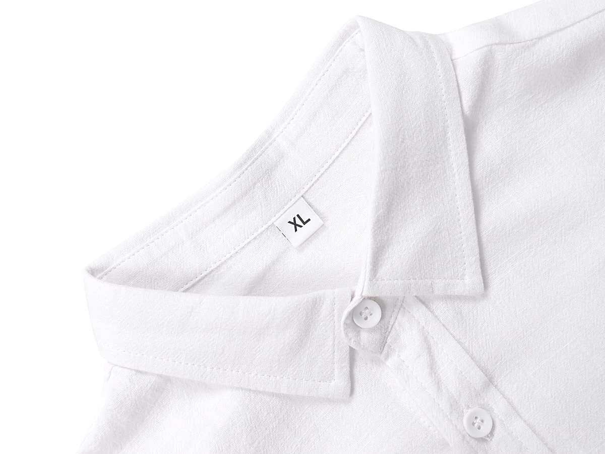 Men's Solid Colored Collar Button Down Short Sleeve Tops 