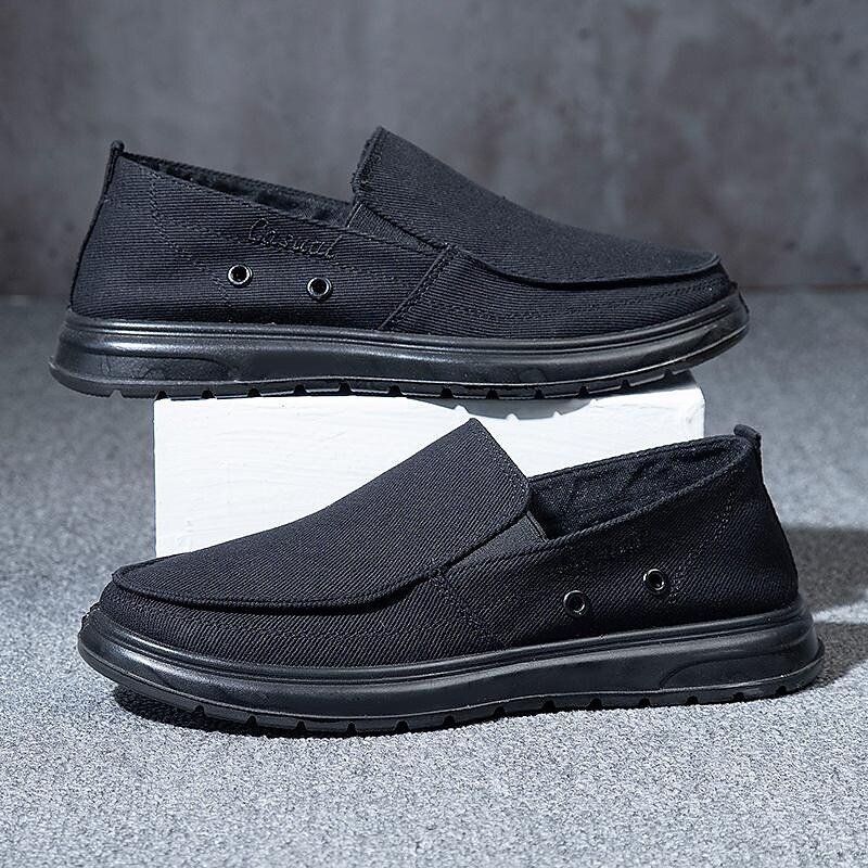 extra large size men's shoes foreign trade 48 size men's slip-on casual canvas shoes lightweight soft sole dad's shoes driving shoes
