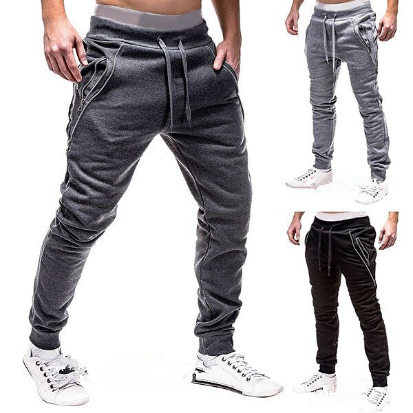 Men's Zipper Pocket Breathable Moisture Wicking Joggers Sweatpants