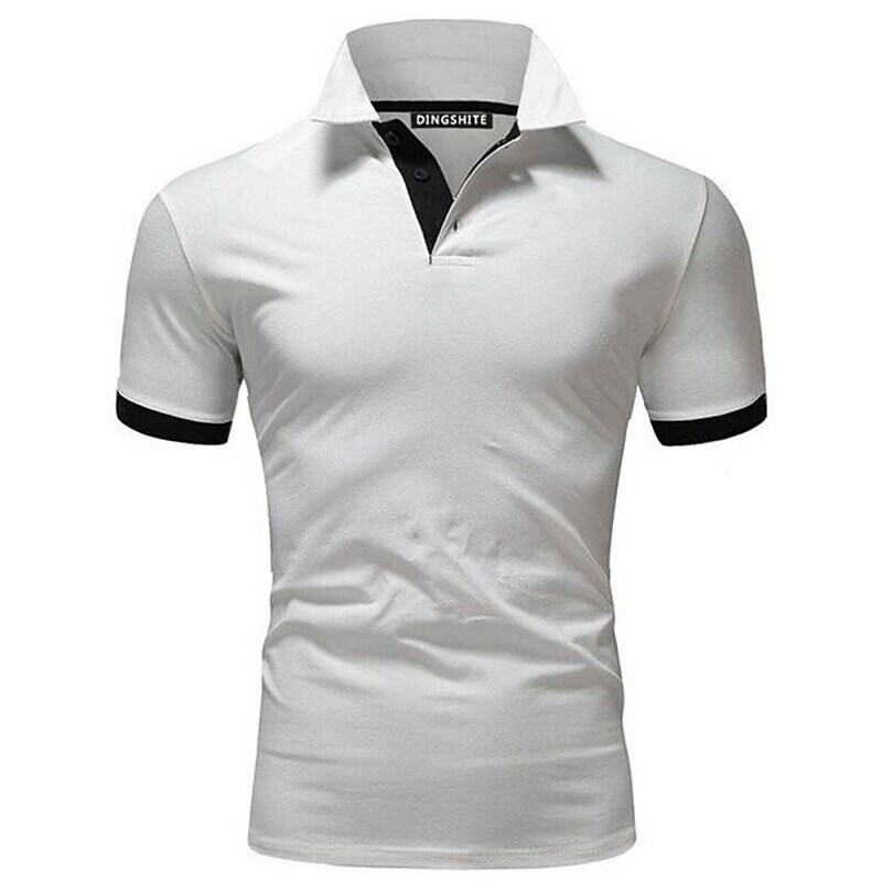 Men's Golf Shirt Plain Solid Color Plus Size Turndown Street Casual Short Sleeve Tops Casual Soft Breathable Beach White Black Wine