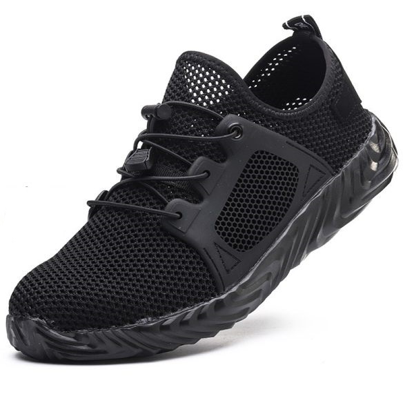 low-cut leisure sports protective stab-proof work shoes four seasons breathable anti-abrasion flying woven work shoes