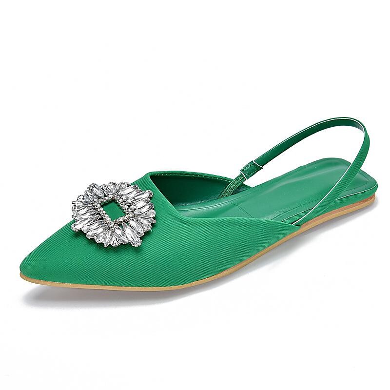 2022 women's shoes bright decorative rhinestone pointed toe wedding