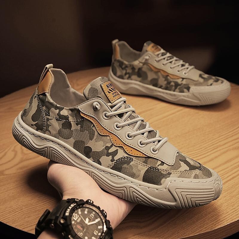 2022 new men's shoes summer breathable flat shoes old beijing cloth shoes labor insurance work site camouflage liberation shoes