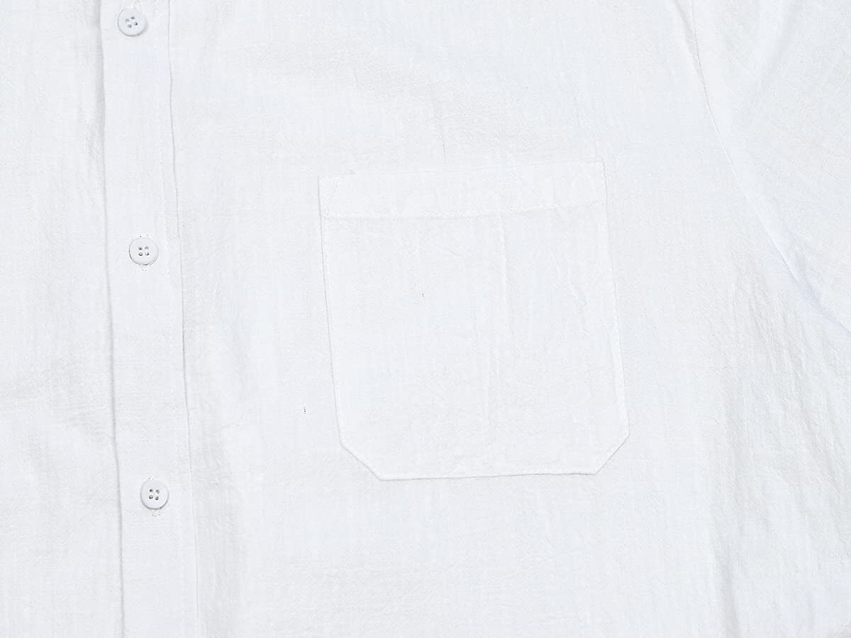 Men's Solid Colored Collar Button Down Short Sleeve Tops 