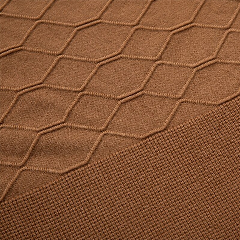 Men's Pure Color Long Sleeve Knitted Solid Color Crew Neck Shirt