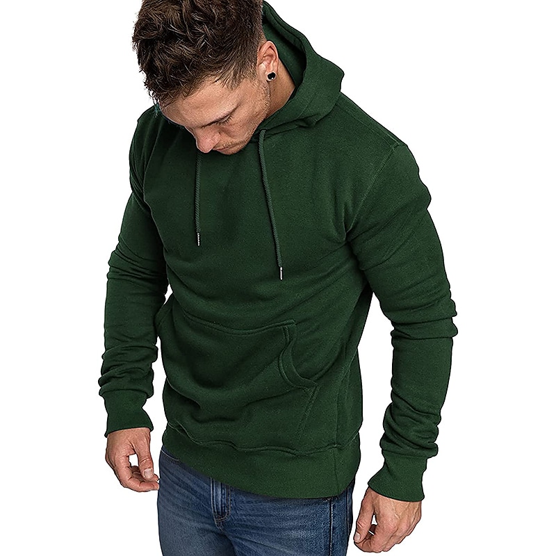 Men's  Solid Color Sports & Outdoor Casual Daily Sportswear Work Casual Hoodies Sweatshirts