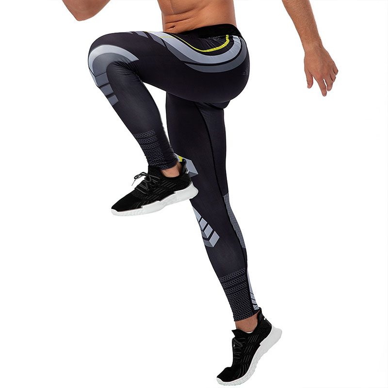 Men's Black Tight Athletic Spandex Breathable Quick Dry Sport Pant