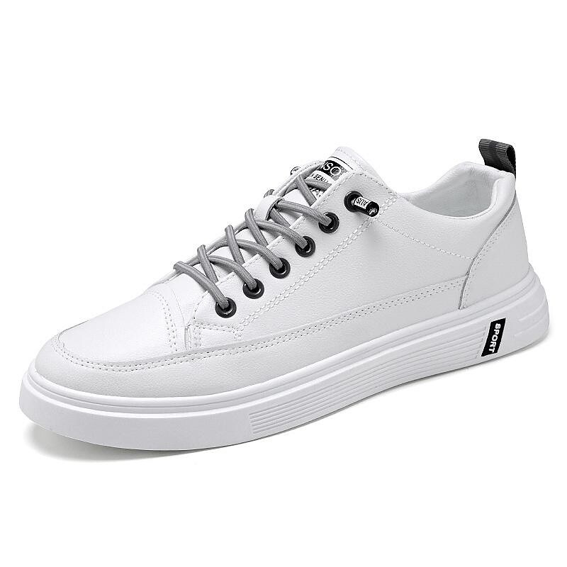 shoes men's 2022 spring new trend all-match small white shoes men's korean version breathable leather casual sneakers wholesale
