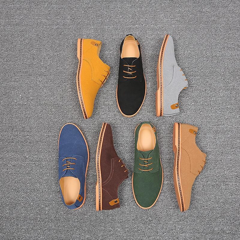autumn new men's casual shoes british men's shoes single shoes suede leather tendon sole large size foreign trade business leather shoes