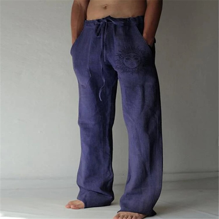 Men's Casual Straight Leg Breathable Cotton Blend Micro-elastic Pant