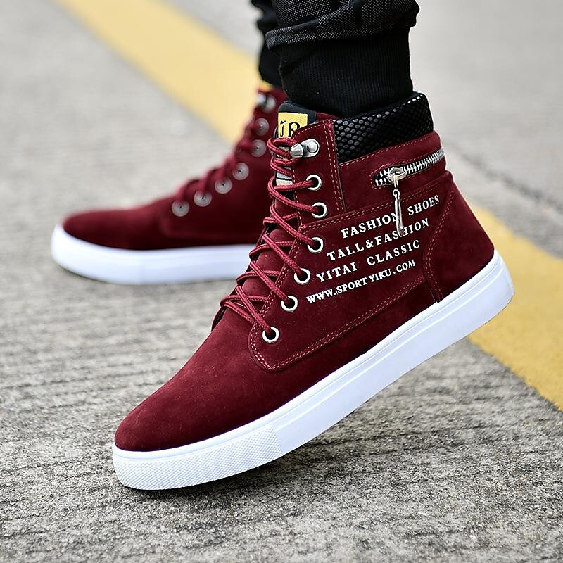 autumn and winter high-top shoes korean men's shoes, student canvas shoes, men's casual shoes, trendy all-match sneakers, trendy shoes, boots