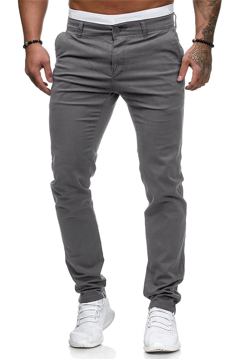 Men's Chinos Slacks Trousers with Side Pocket