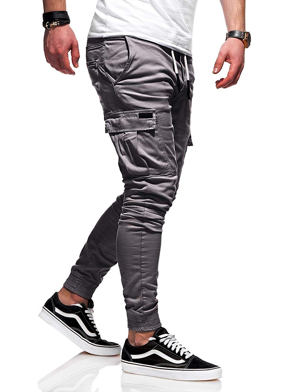 Men's Sport Solid Color Breathable Quick Dry Joggers Cargo Pants