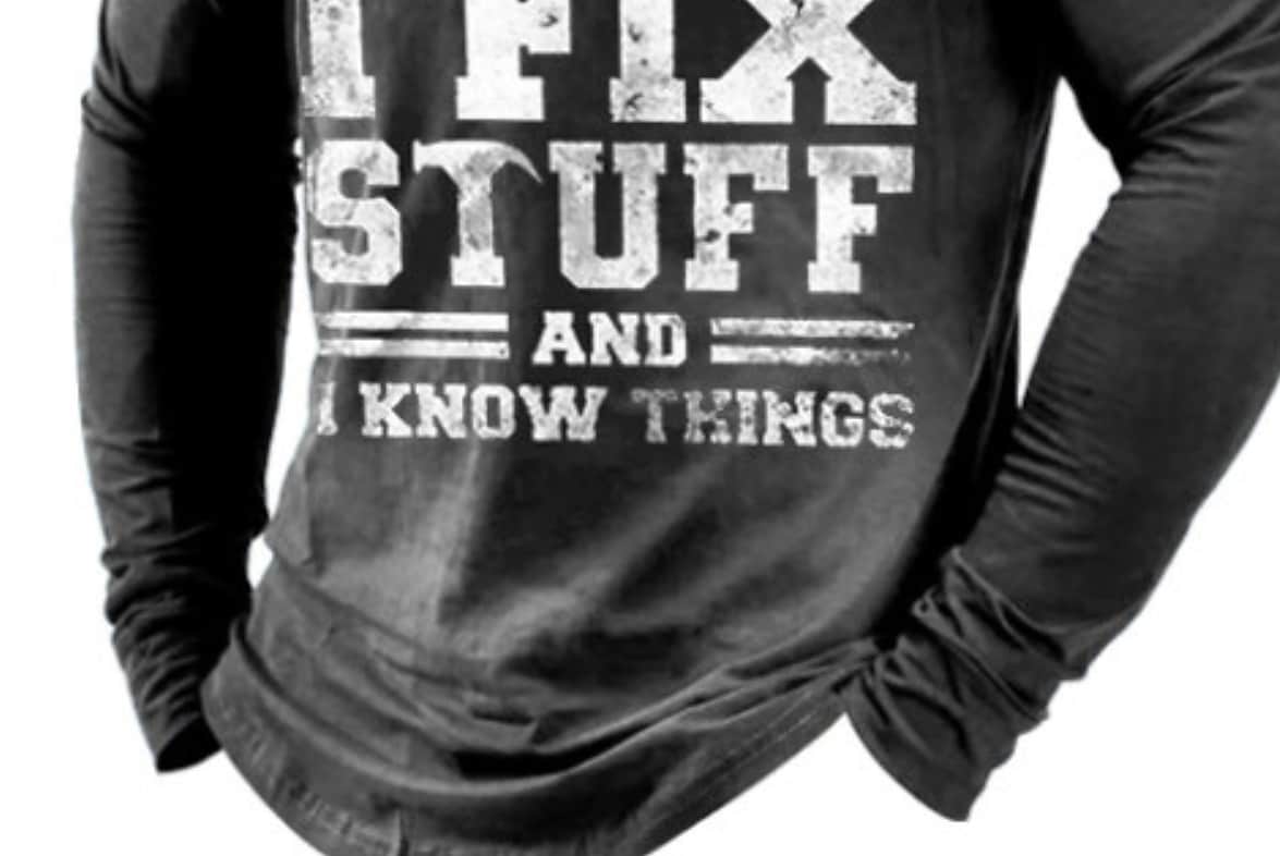 Men's T shirt Tee Letter Round Neck Casual Daily Print Tops Streetwear Punk & Gothic Gray