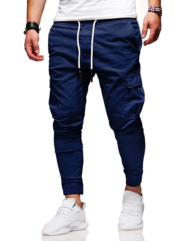 Men's Sport Solid Color Breathable Quick Dry Joggers Cargo Pants