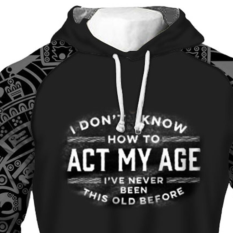 Men's Hoodie Pullover Letter Print Sports & Outdoor Casual Athletic Clothing Apparel Hoodies Sweatshirts 