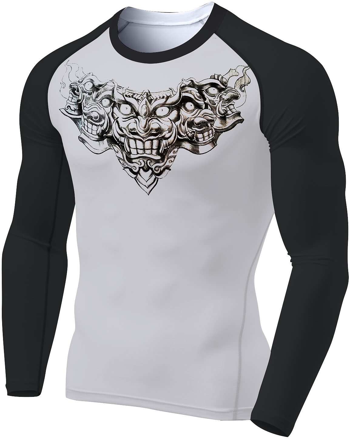 Men's Sport Strong Round Neck Long Sleeve Athletic Breathable Shirt