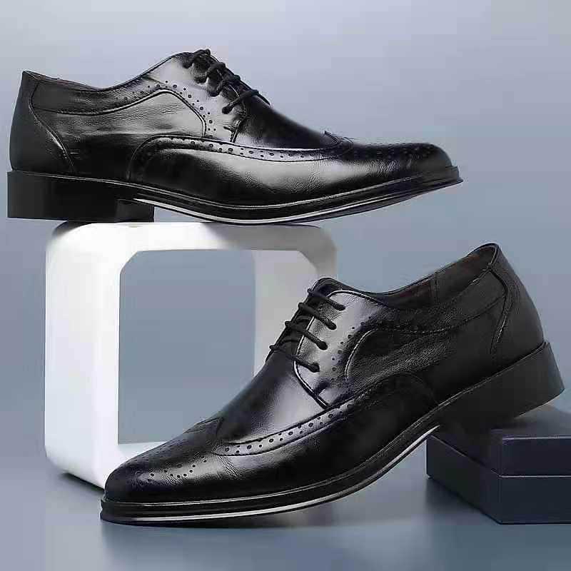 summer men's leather shoes men's carved business formal suit british style large size brogue leather shoes with holes punched men's shoes