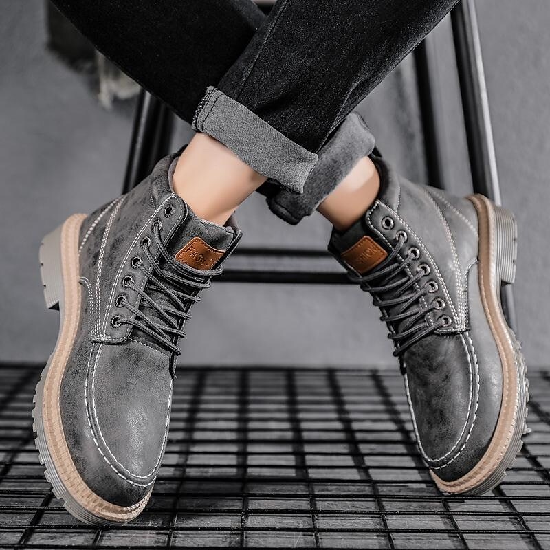 autumn men's martin boots, short boots, tooling boots, korean version of the trend, summer men's shoes, british fashion boots, high-top men's boots