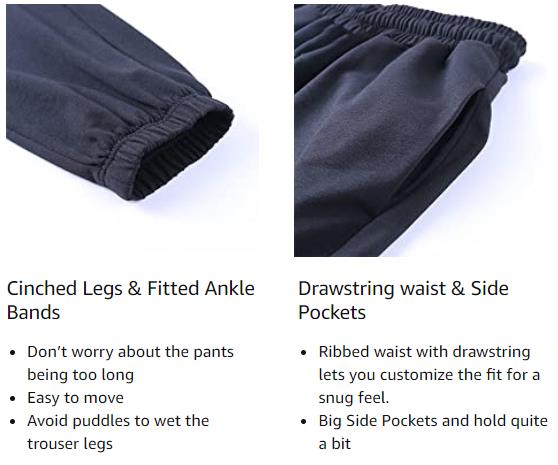 Men's Side Pocket Elastic Waist Fleece Solid Color Fleece Sweatpant