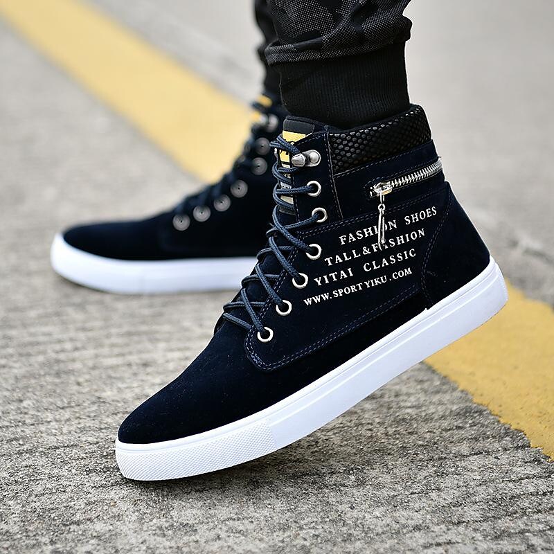 autumn and winter high-top shoes korean men's shoes, student canvas shoes, men's casual shoes, trendy all-match sneakers, trendy shoes, boots