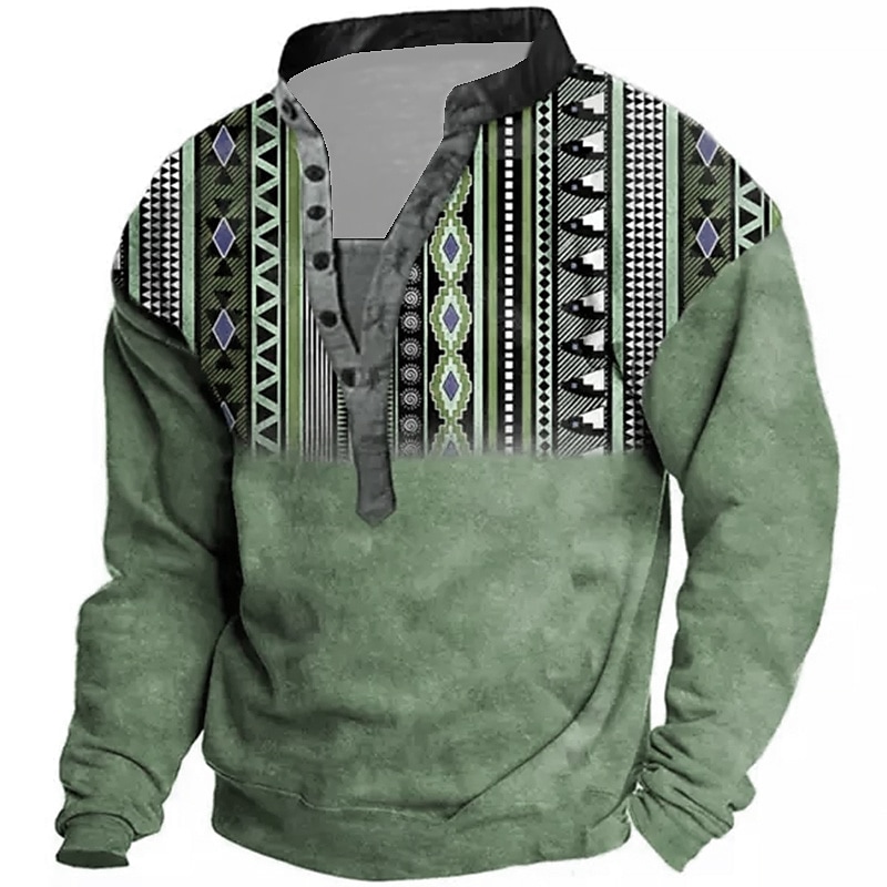 Men's Pullover Button Up Hoodie Casual Print Streetwear Designer Casual Hoodies Sweatshirts