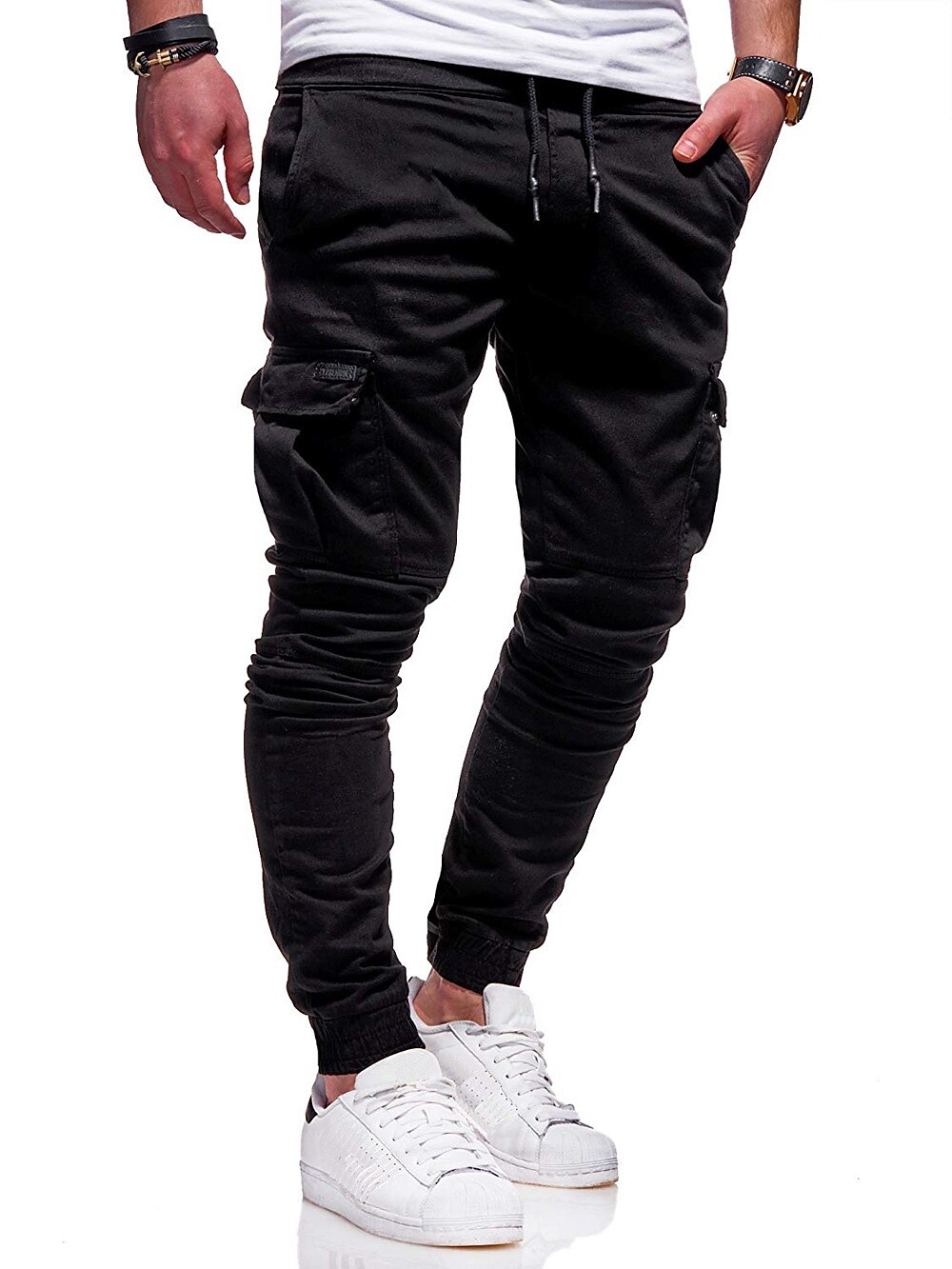 Men's Sport Solid Color Breathable Quick Dry Joggers Cargo Pants