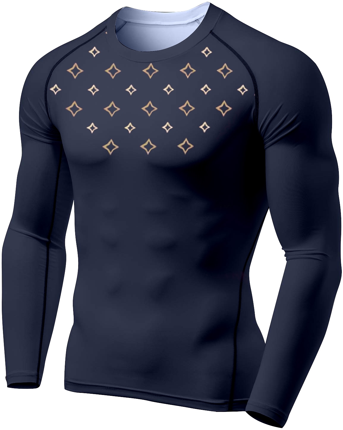 Men's Compression Sport Round Neck Long Sleeve Breathable Shirt
