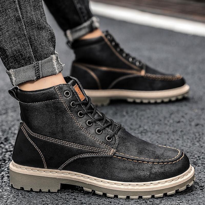 autumn men's martin boots, short boots, tooling boots, korean version of the trend, summer men's shoes, british fashion boots, high-top men's boots