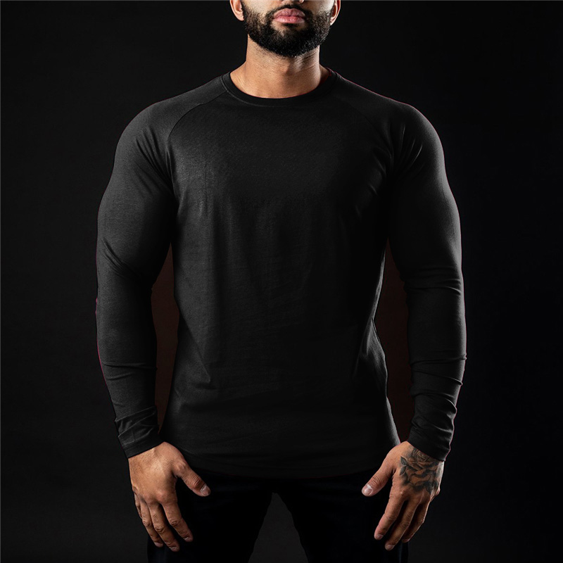 Men's Patchwork Long Sleeve Top Breathable Quick Dry Soft Running Jogging Training Sportswear Activewear Solid Colored 