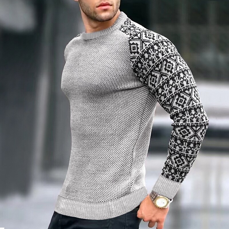 Men's Crew Neck Street Daily Patchwork Long Sleeve Tops 
