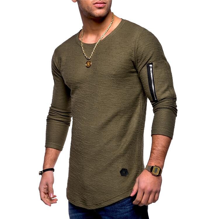 Men's Popular Styles V-neck Stretch Solid Color Short Sleeves