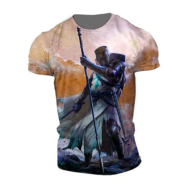 Men's Unisex  Graphic Prints Human Crew Neck Short Sleeve 3D Print Outdoor Street Print Tops