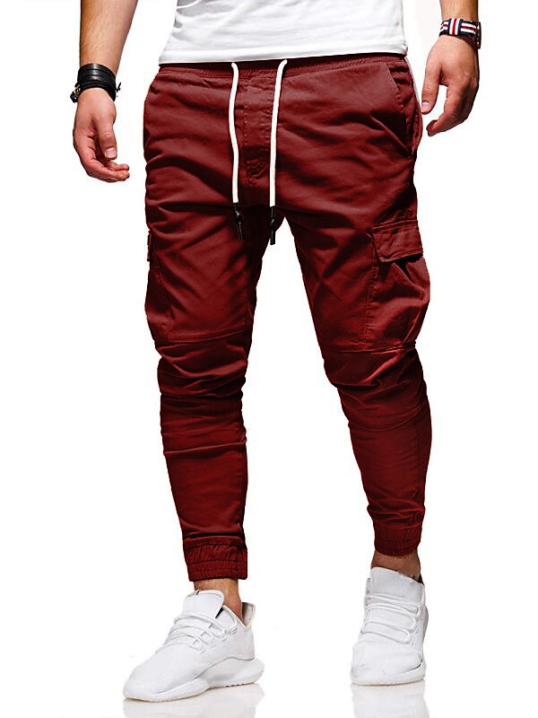 Men's Sport Solid Color Breathable Quick Dry Joggers Cargo Pants
