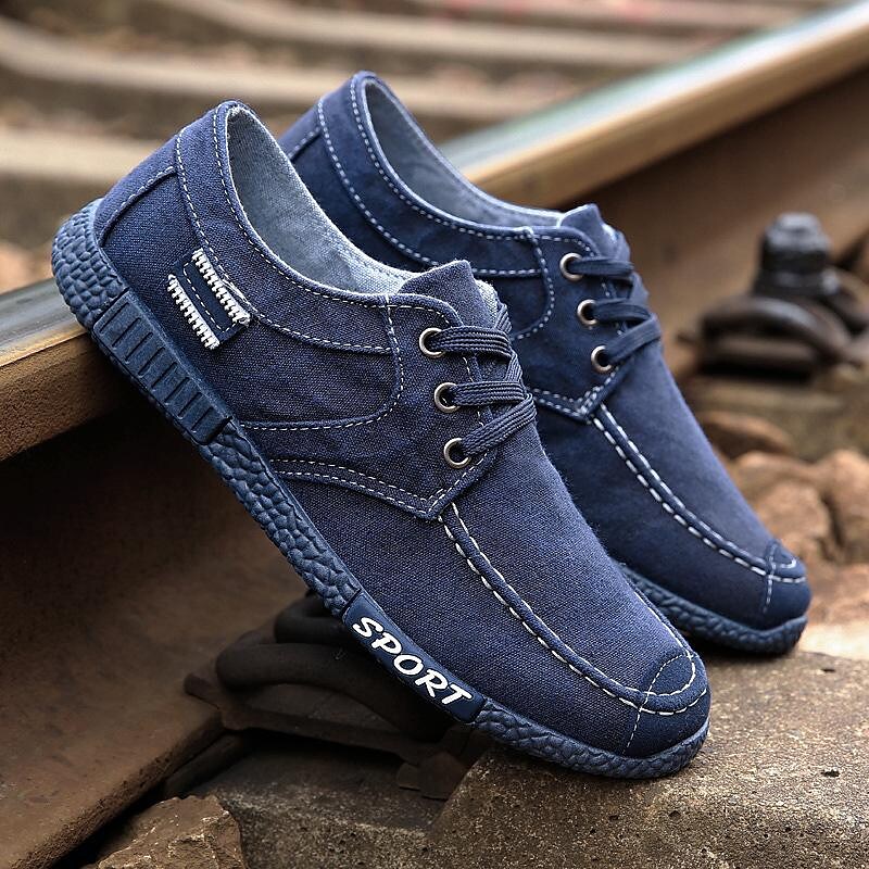 spring new canvas shoes old beijing cloth shoes breathable work shoes men's sports casual shoes men's korean version of the tide shoes